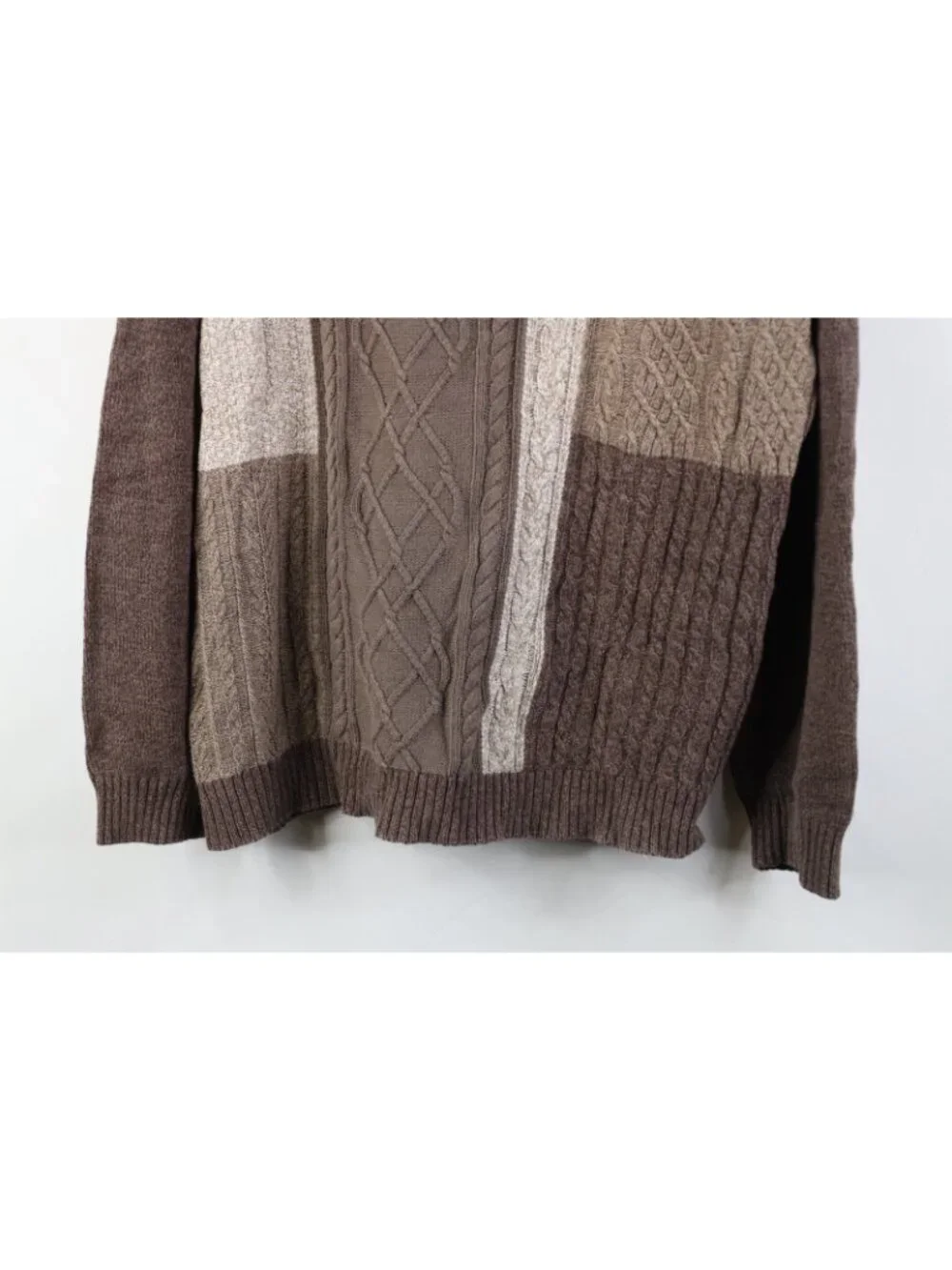 Vintage 90s Streetwear Womens Large Faded Donegal Fisherman Cable Knit Sweater